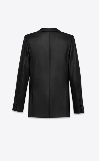 SAINT LAURENT Vestes Cuir Femme veste en cuir noir b_V4